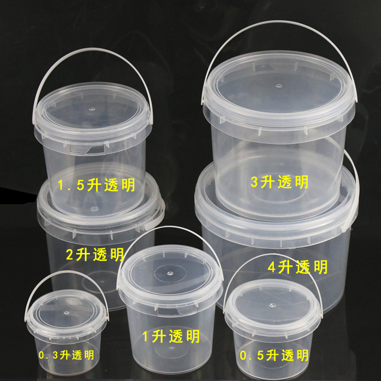Source Factory Pp Transparent Food Packaging Bucket Bucket Plastic Bucket 300g Yogurt Bucket Satchel Round Bucket Ice Powder Bucket