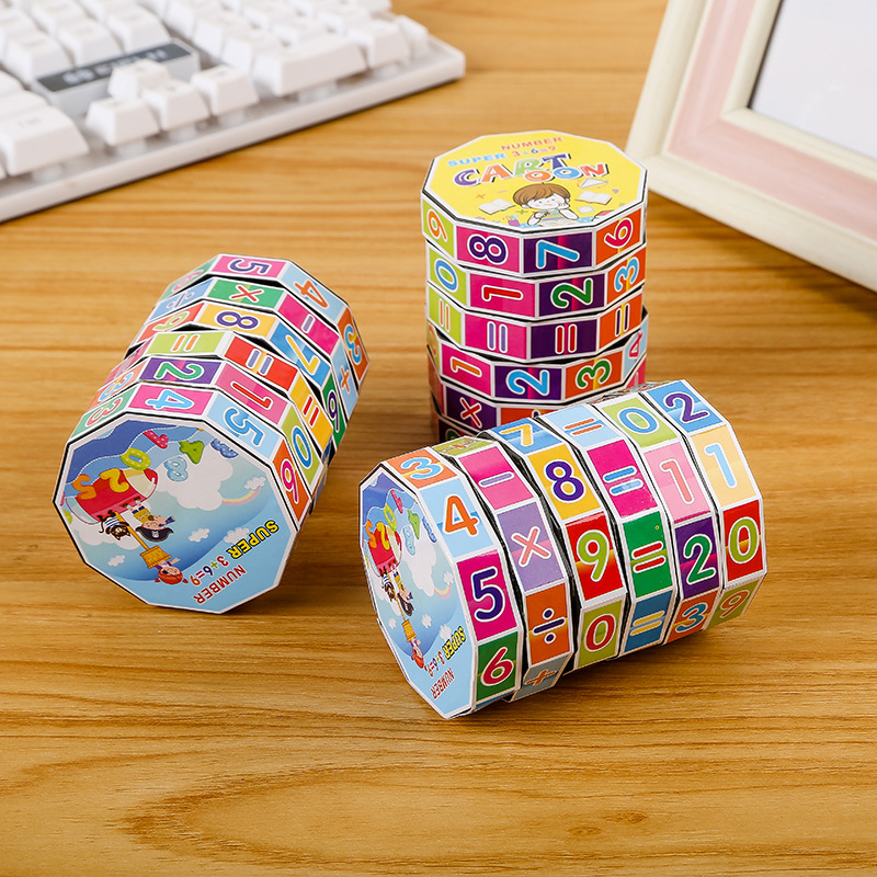 Children's Digital Cube educational toy cylindrical cube cylindrical plastic cube scan code push gift