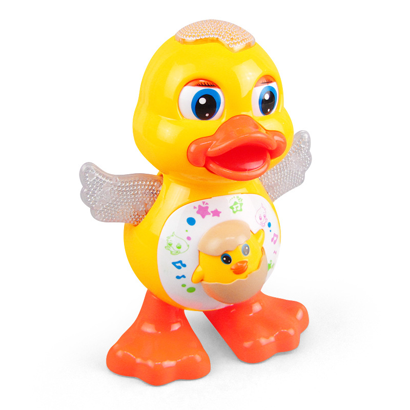 Shake the same paragraph can sing and dance swing cartoon duckling electric light music stall selling wholesale toys