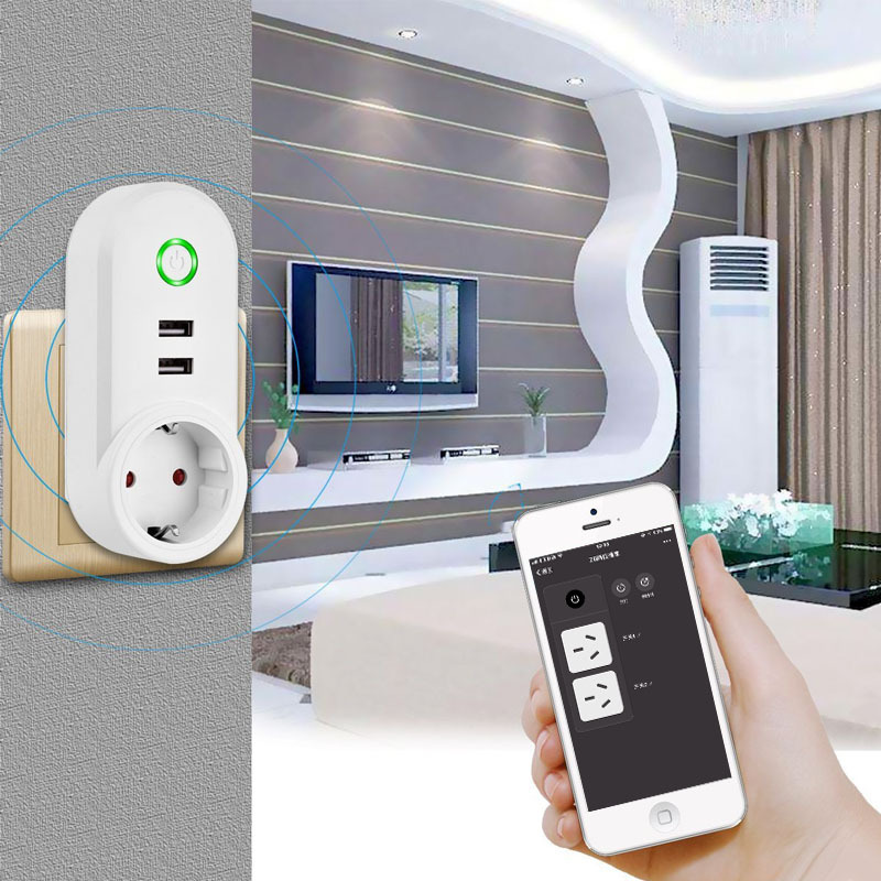 Smart Socket Zigbee Dual USB Alexa Voice Control Timing Dual Control European and American Standard Switch Multi-Function