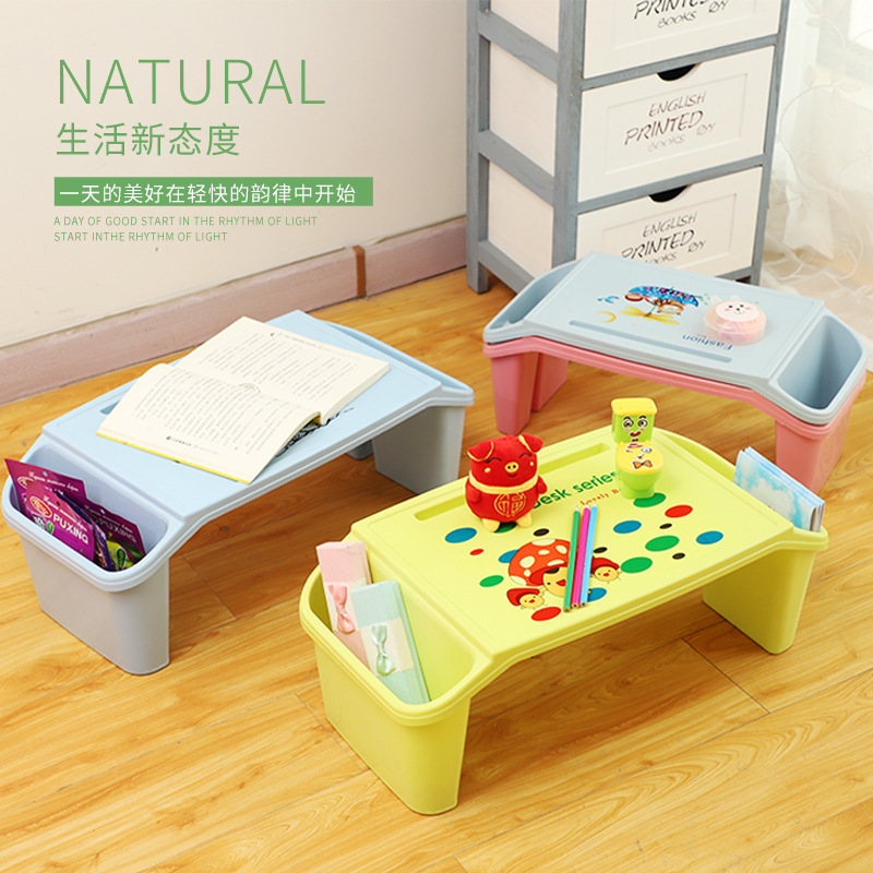 Factory Direct Sales Lazy Desk Plastic Thickened Children's Study Table Multi-Functional Partition Computer Desk Writing Desk