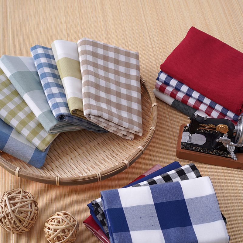 Imitation Cotton and Linen Plaid Fabric Tablecloth Cushion Jacquard Fabric Sofa Plaid Fabric Imitation Linen Pillow Fabric