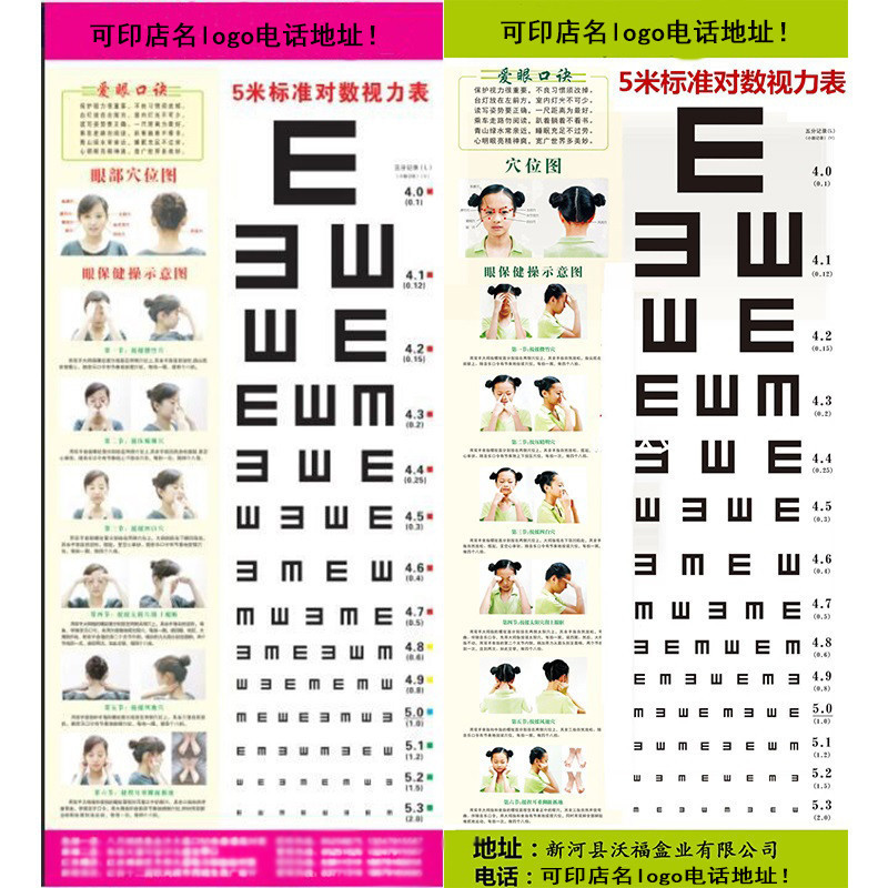 Customized Wholesale Paper Eye Charts for Children, Standard Logarithmic Eye Charts, Wall Charts, Custom Processing and Logo Printing