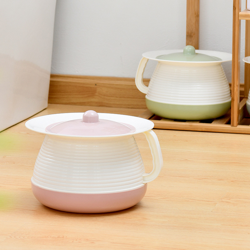 Пластиковый детский горшок спитун утолщенный с ручкой и крышкой для пожилых