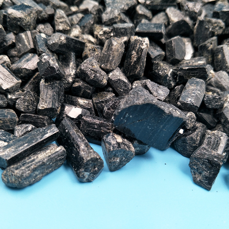 Hebei Lingshu Factory Direct Sales 1-2mm Tourmaline Particles High Purity Tourmaline Raw Ore Gravel Energy Stone