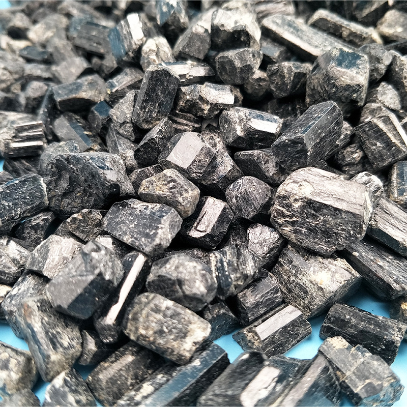 Hebei Lingshu Factory Direct Sales 1-2mm Tourmaline Particles High Purity Tourmaline Raw Ore Gravel Energy Stone