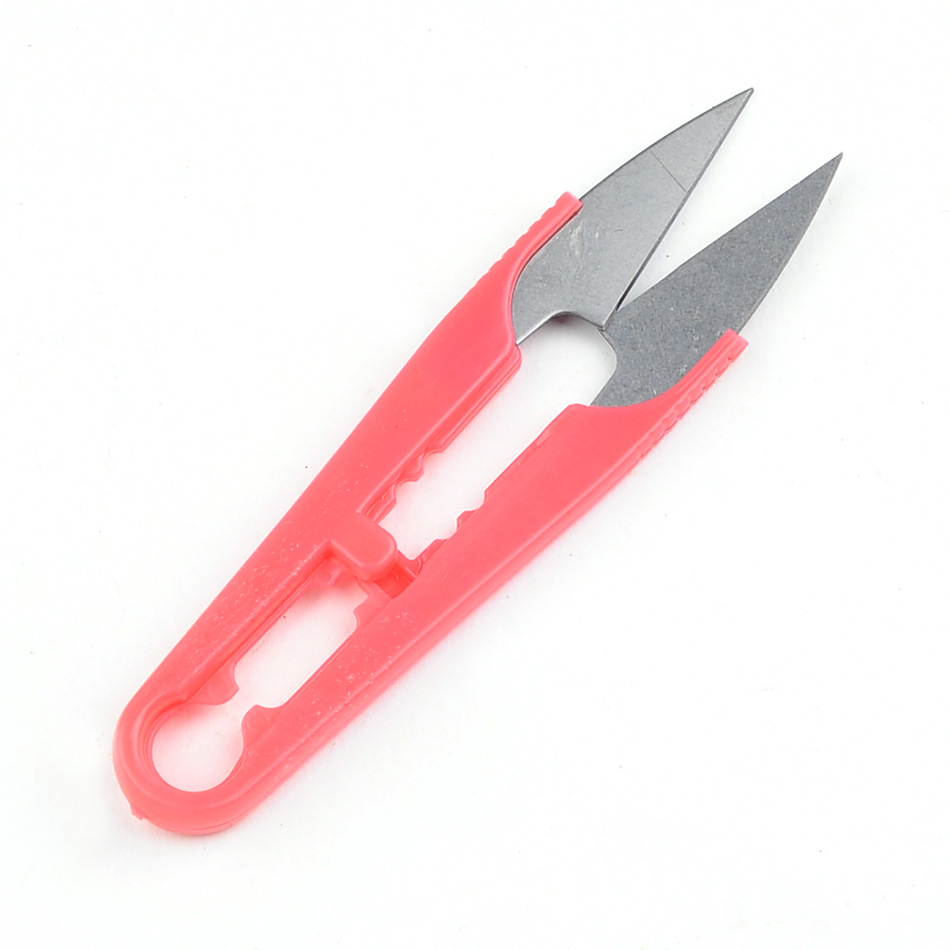 Wholesale supply plastic handle cross-stitch small scissors color yarn shear thread shear U-shaped shear individual packaging thread shear knife