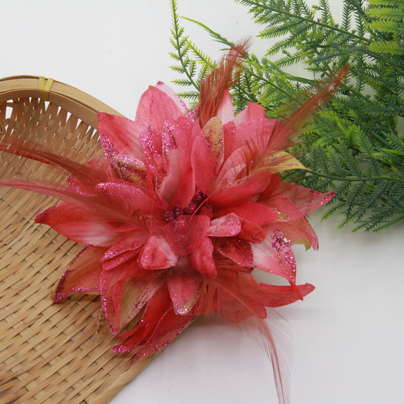 2025 Seven-Petal Chrysanthemum Korean Diamond Crystal Hat Flower Clothing Headdress Accessories Simulated Flower Organza Lace Pin