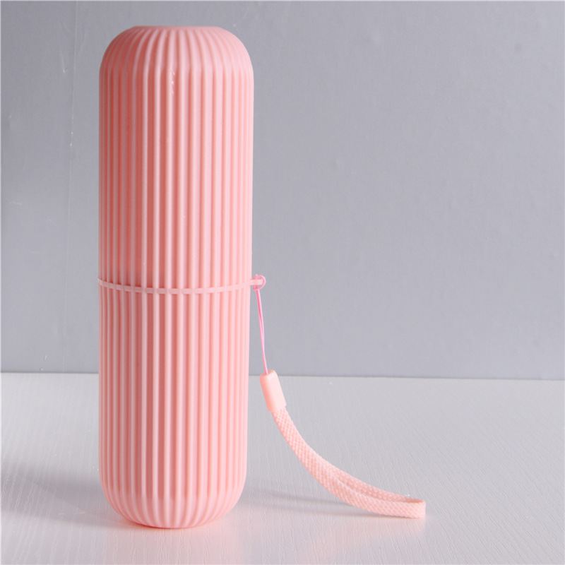 Vertical Striped Travel Wash Cup Toothbrush Cup Toothpaste Storage Box Portable Toothbrush Box Toothbrush Bucket Casual Mouthwash Cup