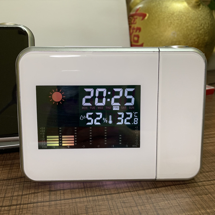 8190 Color Screen Digital Projection Clock Cross-Border Recommended Creative Perpetual Calendar Weather Clock Digital Led Projection Alarm Clock
