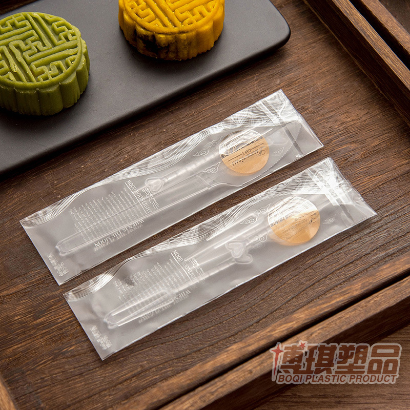 Moon cake knife and fork disposable set high-grade tableware plastic cake moon cake fork 1 knife 4 Fork