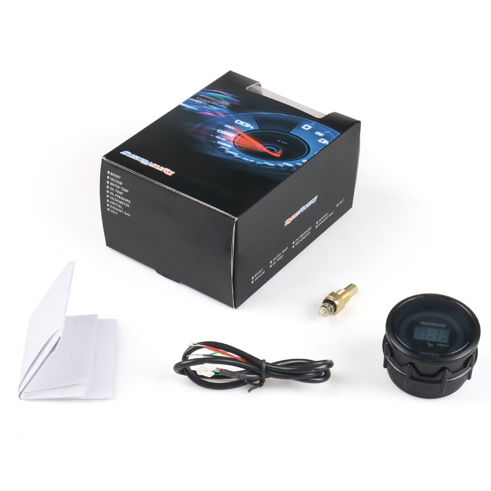 Car modification water temperature meter 12v Universal racing meter LED Scale + digital display 2 inch 52MM