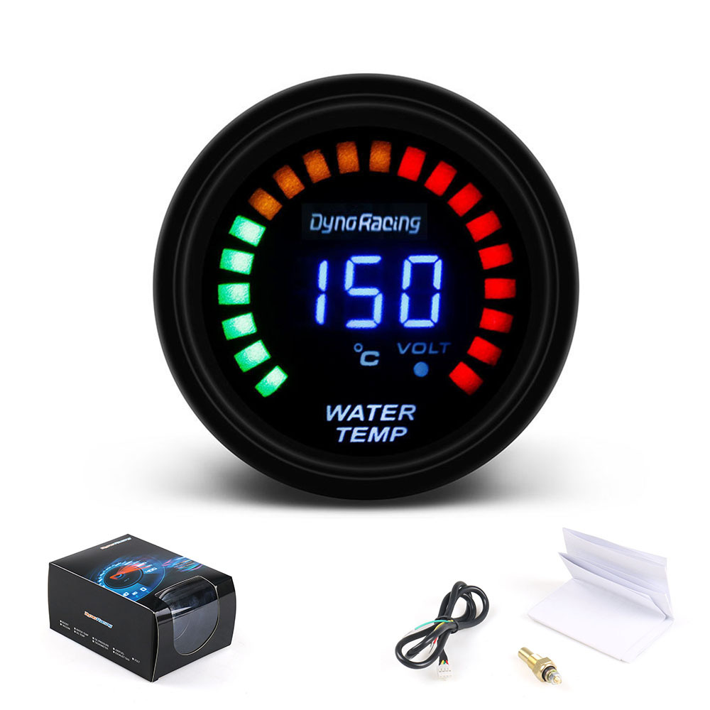Car modification water temperature meter 12v Universal racing meter LED Scale + digital display 2 inch 52MM