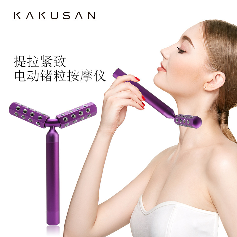 Spot electric Roller massage instrument 3d vibration germanium grain beauty stick wholesale facial roller stick electric beauty device