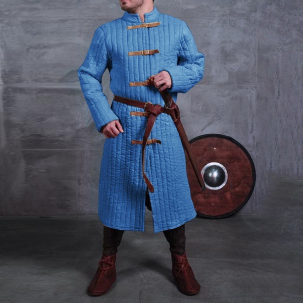 Men's Retro Medieval Cosplay Jacket Halloween Steampunk Costume Uniform Without Belt BK6678