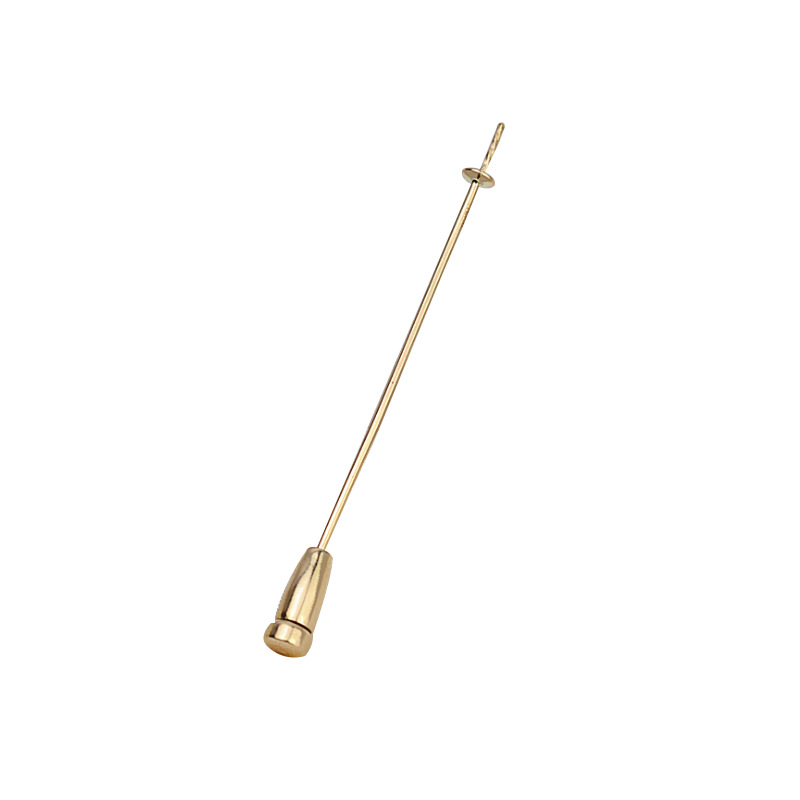 diy accessories 18K gold brooch one-word brooch with k gold elastic barrel chest ornaments simple corsage clothing 1678