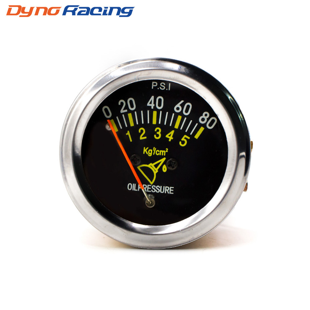 Популярный механический манометр давления масла для модификации автомобиля 52мм, универсальный гоночный инструмент, металлический корпус
