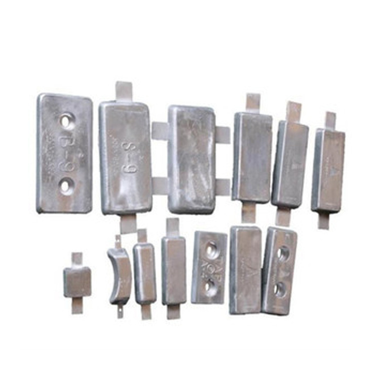 Supply of Zinc Anode, Bolt-Type Zinc Sacrificial Anode Block for Ship Anti-Corrosion, Welded Zinc Alloy Block at Both Ends
