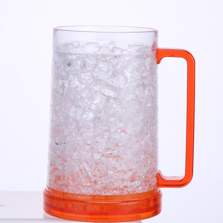 Factory Direct Sales Cup Double-layer Plastic Gel Ice Cup Summer Cold Drink Cup