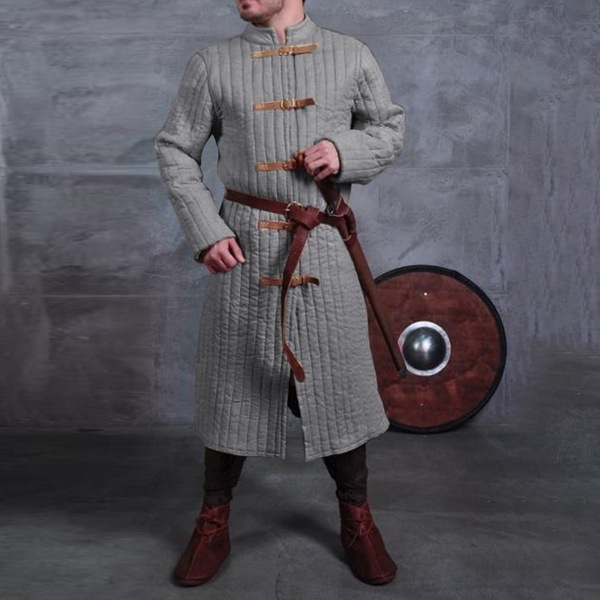 Men's Retro Medieval Cosplay Jacket Halloween Steampunk Costume Uniform Without Belt BK6678