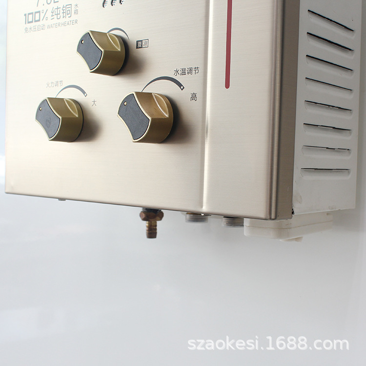 Factory wholesale household fast hot water machine bathroom new gas all copper water tank flue type forced row water heater