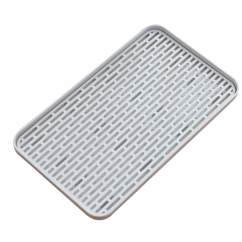 Drain Tray Plastic Tray for Tea Cup Double-Layer Drain Tea Tray Household Drain Rack Kitchen Tableware Storage