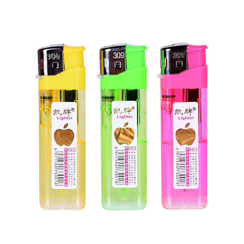 Shaodong factory direct 309 lighter disposable advertising lighter printing plastic open lighter stall wholesale