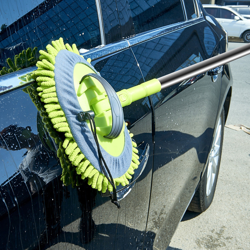 Three-section telescopic car wash mop New Car Wash mop dry wet flat plate drag manufacturers batch