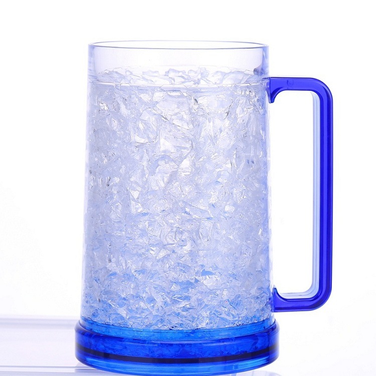 Factory Direct Sales Cup Double-layer Plastic Gel Ice Cup Summer Cold Drink Cup