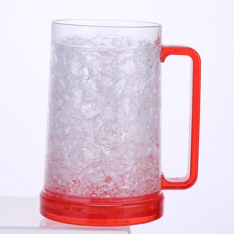 Factory Direct Sales Cup Double-layer Plastic Gel Ice Cup Summer Cold Drink Cup