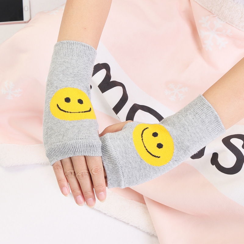 Autumn and Winter Gloves Warm Pure Cotton Half-Finger Gloves Men and Women Writing Games Fingerless Gloves Fingerless Gloves Half Gloves