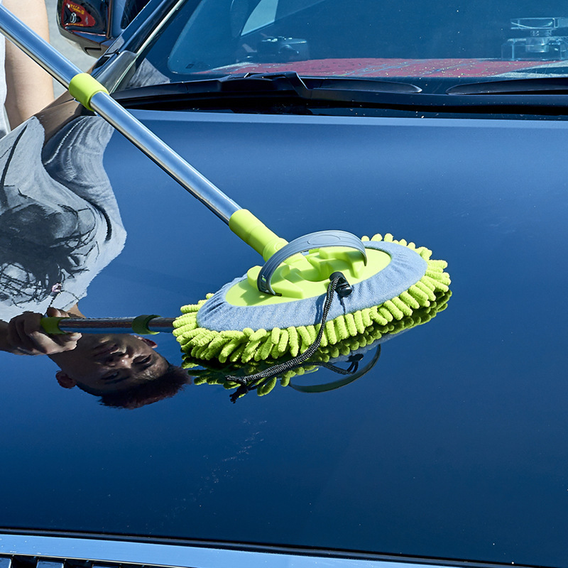 Three-section telescopic car wash mop New Car Wash mop dry wet flat plate drag manufacturers batch