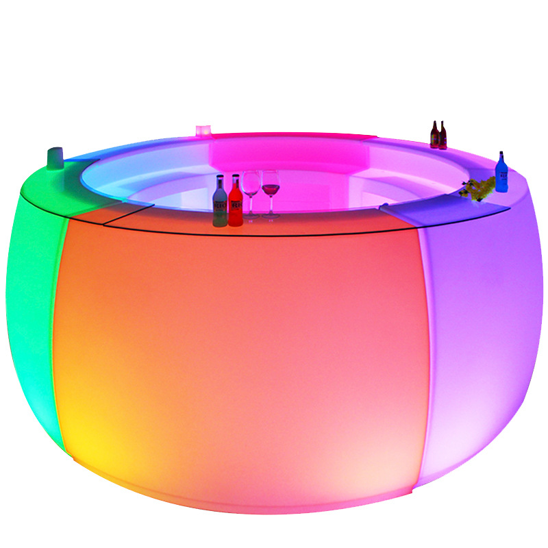 LED Bar Luminous Bar Outdoor Furniture Removable Round Creative Bartender Bar Party Party Table and Chair