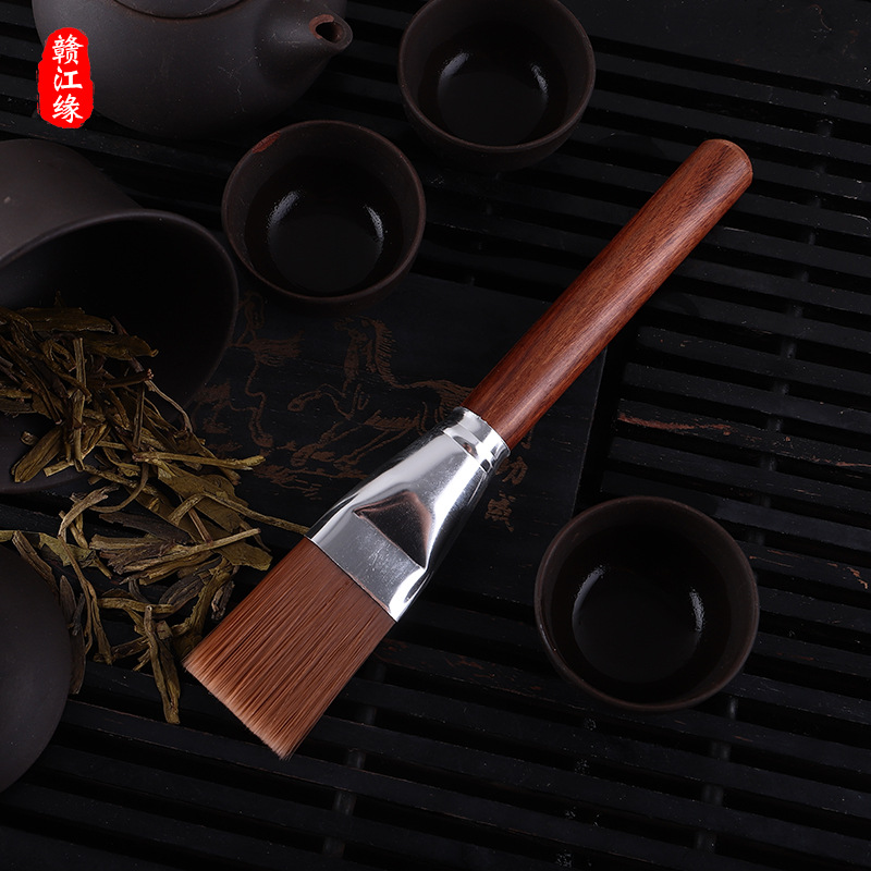 Bakelite tea brush Ebony rosewood tea brush is not easy to shed hair pot pen tea accessories nylon wool Tea brush