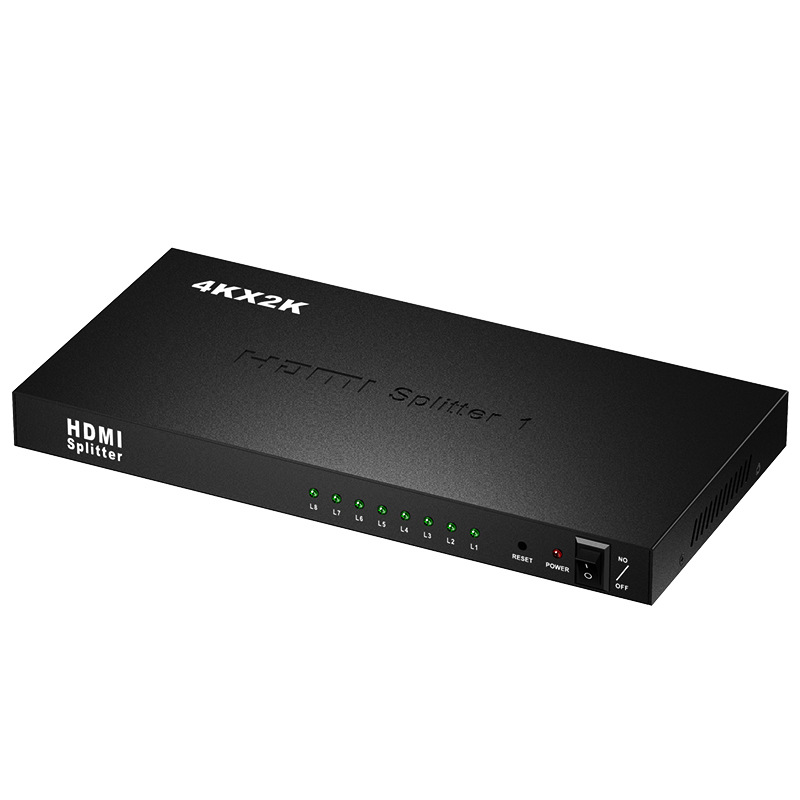 1X8 HDMI Splitter 4K One-In-Eight-Out Splitter 8-Port Monitor Multi-Screen Signal Synchronization Multi-Screen Display