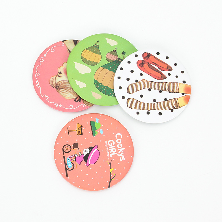 Cartoon Advertising Small Mirror Small Gift Mini Cosmetic Mirror Portable Pocket Mirror Tinplate Small Round Mirror