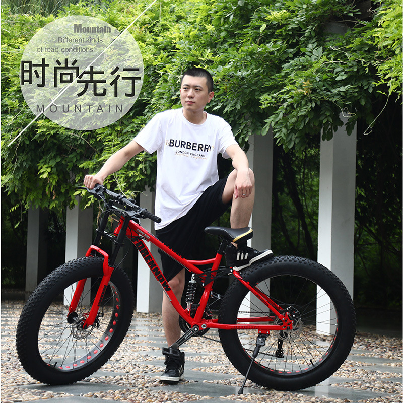Variable Speed Off-road Beach Snow Mountain Bike Shock Absorption Adult Super Wide 4.0 Large Tire Male and Female Student Bicycle