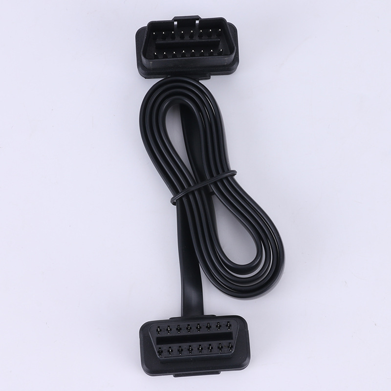 Car OBD elbow male-to-female extension line full 16-pin 8-core Noodle line car fault diagnosis instrument connecting line