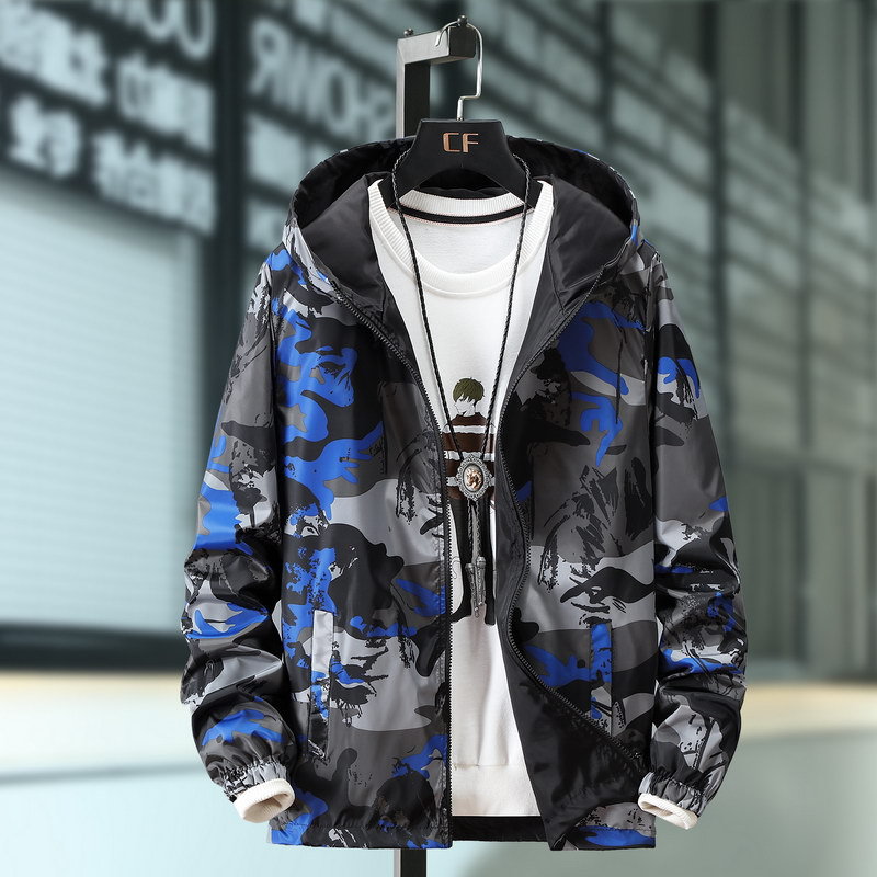 Men's Jacket Men's Spring and Autumn New Korean-style Fashionable Two-sided Student Jacket Autumn Exaggerated Plus Size Camouflage Clothes
