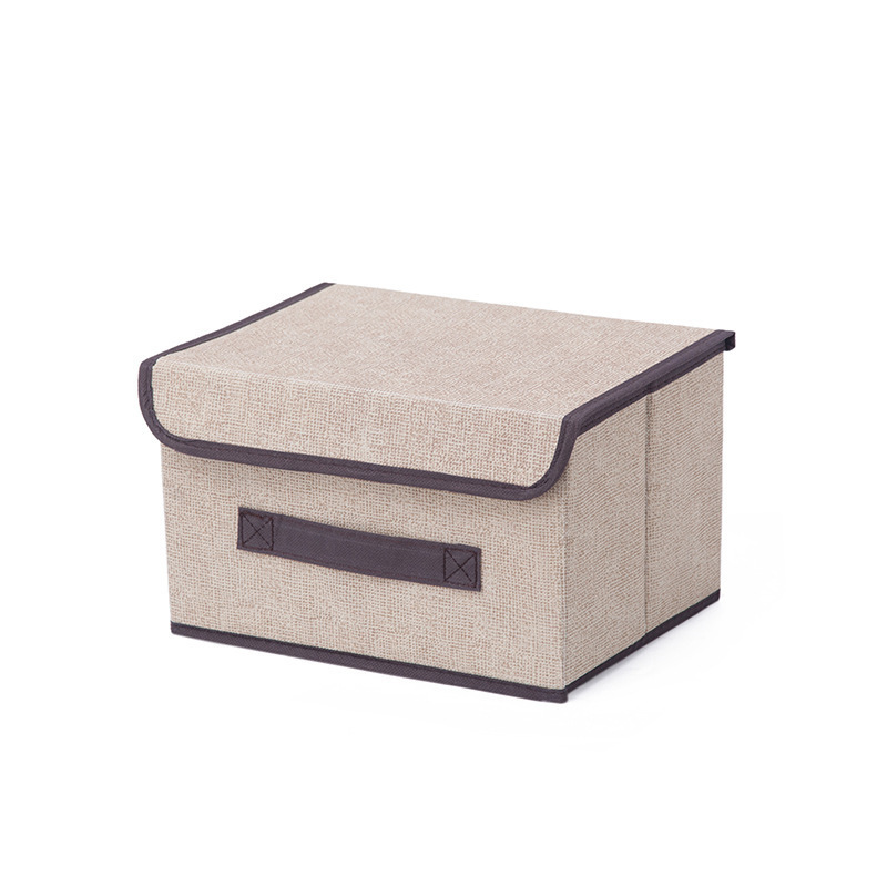 Home Non-Woven Sundries Storage Box with Lid Storage Box Foldableable Clothing Sundries Portable Dust-Proof Storage Box