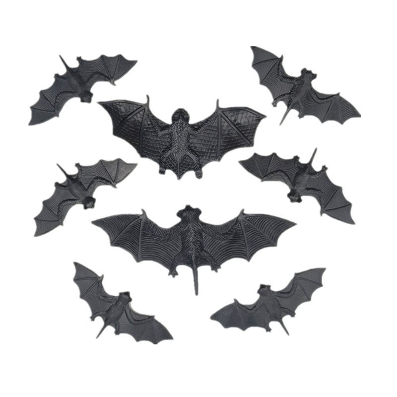 Luminous Bat Christmas Fake Animal Model Halloween Toys Four Specifications Colorful Dark