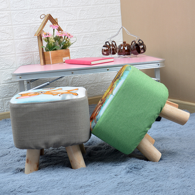 Manufacturer Wholesale Small Stools, Cartoon Stools, Gift Stools, Fabric Stools, Shoe-Changing Stools, Square Stools, Sofa Stools, Customizable with Logo