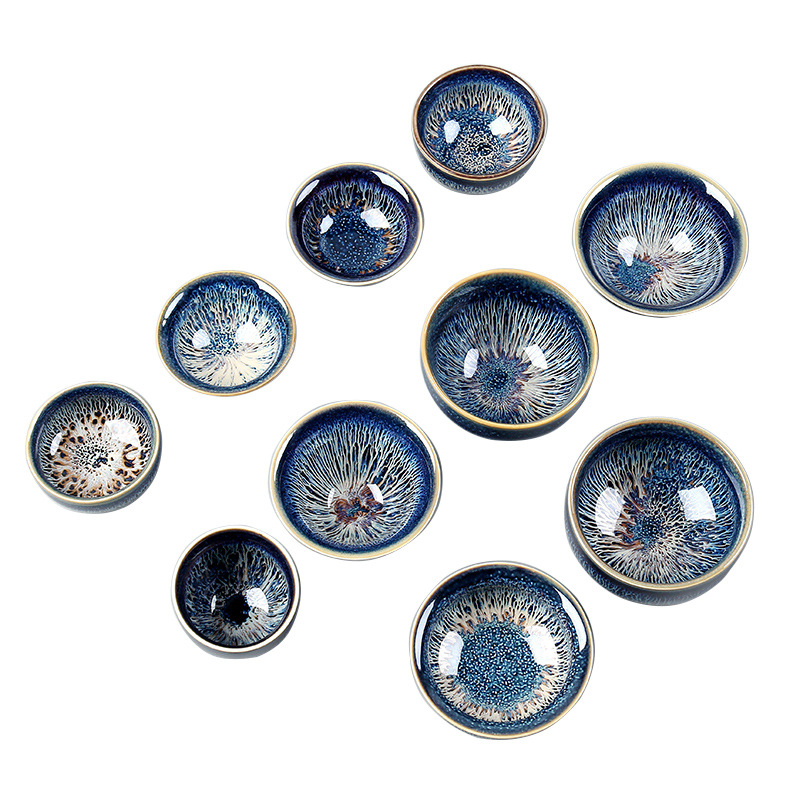 New Built-In Bamboo Hat Cup Ceramic Tea Bowl Kiln-Turned Master Cup Single Cup Ceramic Tea Set Gift Tea Cup Wholesale