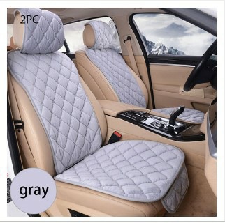 Car Seat Cushion Supplies Winter Plush High-End Warm Thickeneded Embroidered Soft Non-Slip Seat Cushion Three-Piece Set