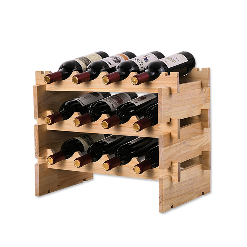 Solid Wood Household Red Wine Rack Creative Wine Rack Wooden Wine Bottle Storage Rack Red Wine Bottle Rack Wine Cabinet Rack