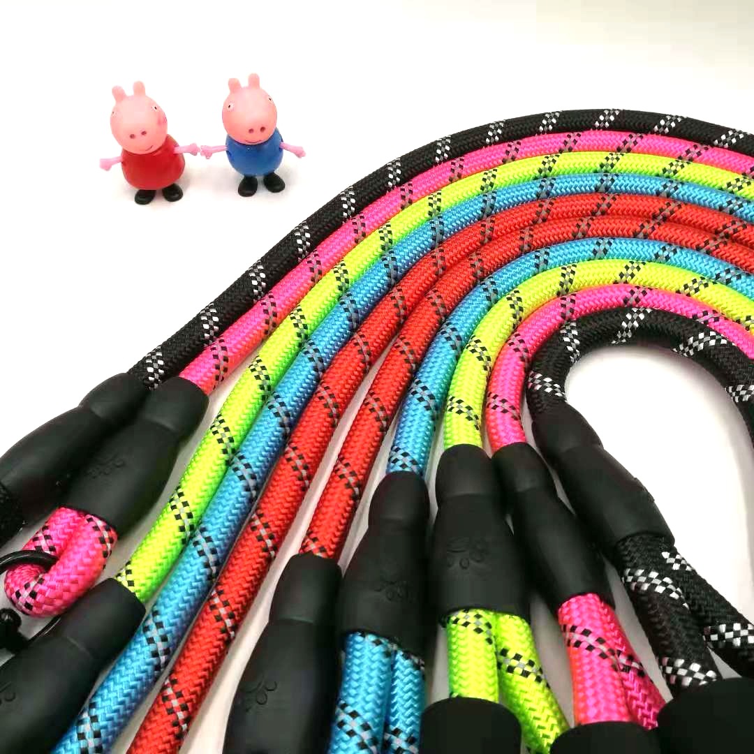 Core-Covered Rope Pet Traction Rope Nylon Rope Reflective Rope Round Rope Solid Rope Luminous Effect Highlight Reflective Traction Rope