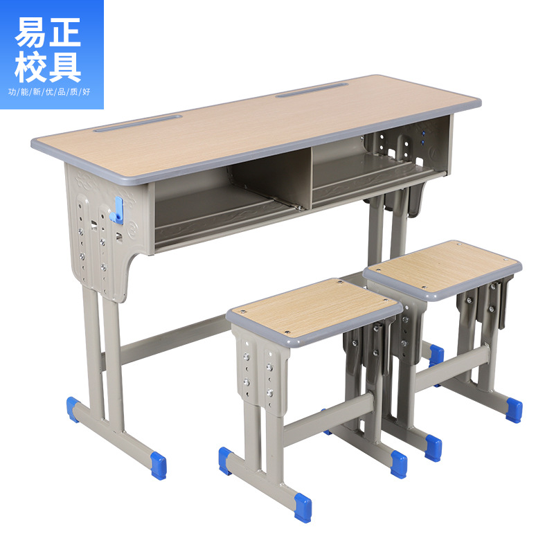 Double School Desks and Chairs for Primary and Secondary School Students, School Tutoring Classes and Training Classes, Liftable Desks and Chairs, Manufacturers Wholesale