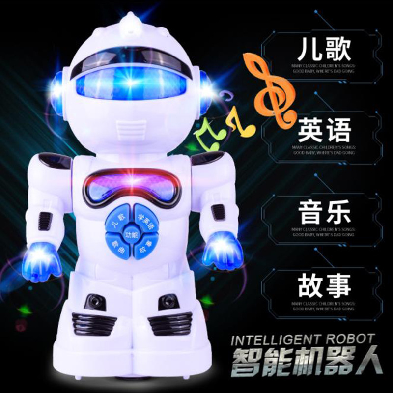 Intelligent early education robot can tell stories T 10000 to light music dance robot Square night market toys