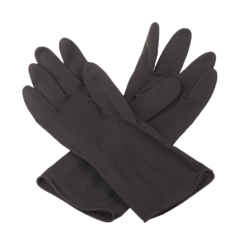 Black Industrial Gloves Labor Protection Factory Wholesale Acid and Alkali Resistant Latex Household Cleaning Rubber Gloves