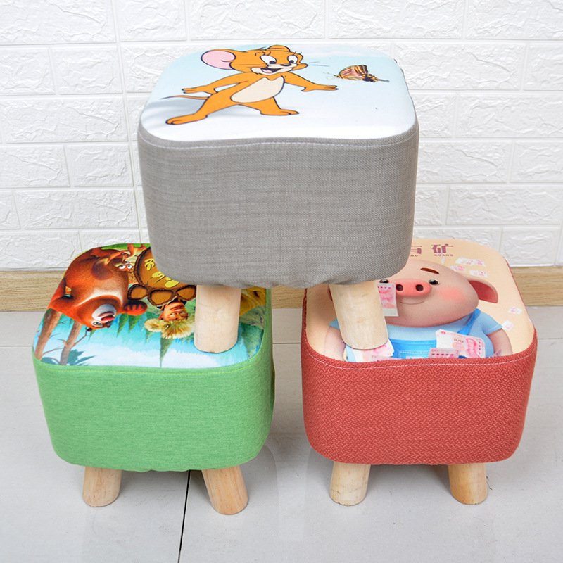 Manufacturer Wholesale Small Stools, Cartoon Stools, Gift Stools, Fabric Stools, Shoe-Changing Stools, Square Stools, Sofa Stools, Customizable with Logo